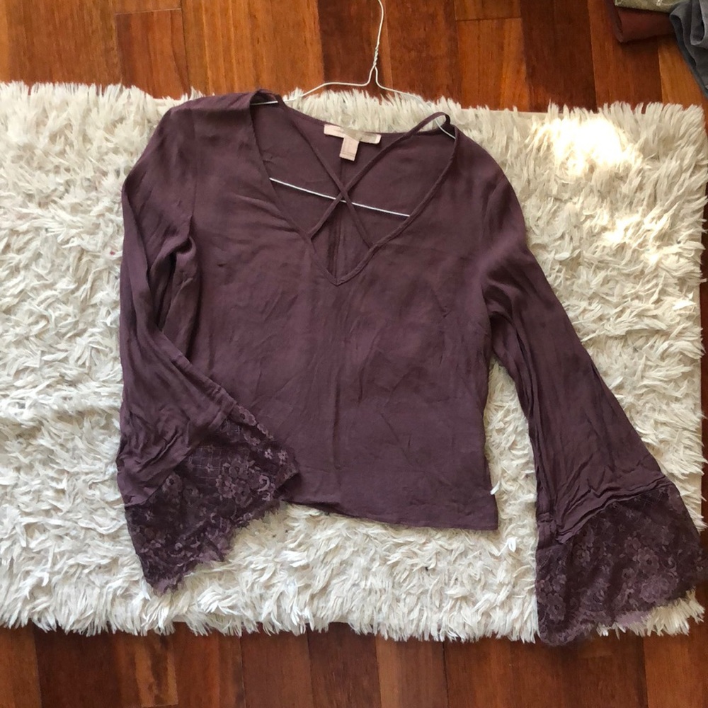 FOREVER21: Mauve lace sleeve top